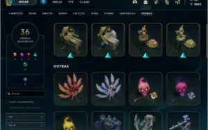 Conta Platina com 145 campeões, 180 skins