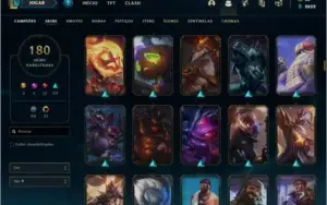 Conta Platina com 145 campeões, 180 skins