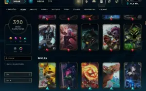 Ferro 2 com 150 Champs e 320 Skins + 20 Maestrias 7