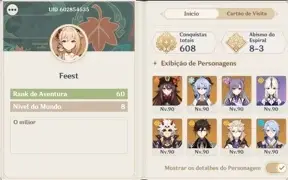 Conta Genshin Impact AR 60, 30 T5 uma bençao gasta