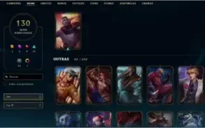 Conta de LOL 130 skins +110champs GOLD S6,PLATINA S7,GOLD S8
