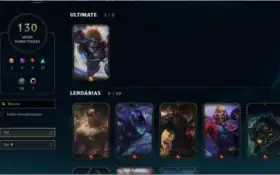 Conta de LOL 130 skins +110champs GOLD S6,PLATINA S7,GOLD S8
