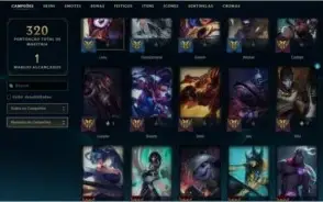 CONTA LOL MMR DIAMANTE NV204 QUASE TODOS OS CHAMPS 117 SKINS