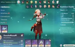 Conta Genshin Impact AR 7 com Kazuha e Mona ⭐