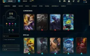 Conta Platina 1 com 40 Champs e 29 Skins