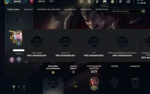 Unranked com 100 Champs e 68 Skins