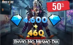4.600 DIAMANTES FREE FIRE + 460 DE BÔNUS 💎