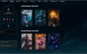 CONTA DE LOL DIAMANTE 4,  NÍVEL 70, 6 SKINS (2 LENDÁRIAS)
