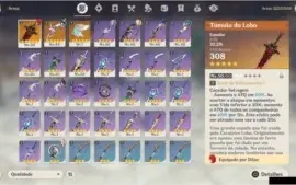 Conta AR29 com 5 personagens 5* e 3 armas 5*