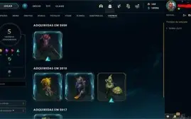 CONTA (EX OURO 4), COM 147 CAMPEÕES E 140 SKINS LVL 324