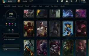 Unranked com 85 Champs e 28 Skins