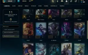 Unranked com 30 Champs e 4 Skins + 2 Fragmentos