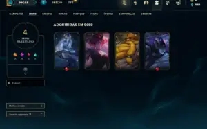 Unranked com 30 Champs e 4 Skins + 2 Fragmentos