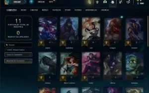 Unranked com 30 Champs e 4 Skins + 2 Fragmentos