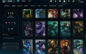 Conta ouro 2 com TODOS os champs e 114 Skin (Criada em 2012)