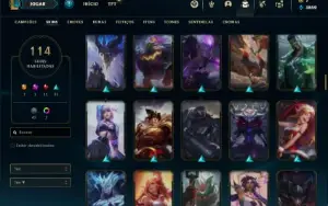 Conta ouro 2 com TODOS os champs e 114 Skin (Criada em 2012)