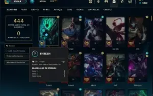 Conta ouro 2 com TODOS os champs e 114 Skin (Criada em 2012)