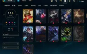 Conta ouro 2 com TODOS os champs e 114 Skin (Criada em 2012)