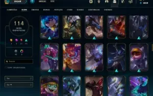 Conta ouro 2 com TODOS os champs e 114 Skin (Criada em 2012)