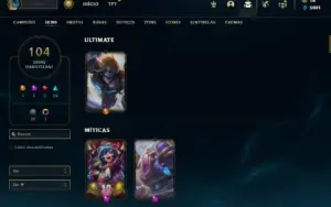 Unranked com 140 Champs e 104 Skins
