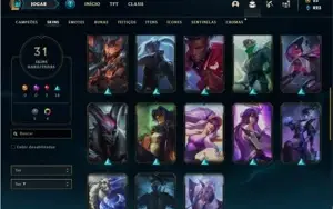 Conta bronze 1 com 62 Champs e 31 Skins + 2 Fragmentos