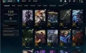 Conta bronze 1 com 62 Champs e 31 Skins + 2 Fragmentos