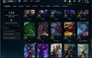 Conta bronze 1 com 62 Champs e 31 Skins + 2 Fragmentos