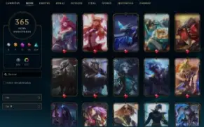 Conta LoL Ex mestre, com skins únicas e 365 skins.