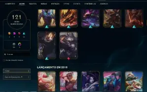 Unranked com TODOS os champs e 121 Skins + 1200 RP