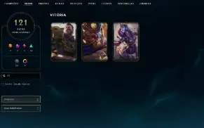 Unranked com TODOS os champs e 121 Skins + 1200 RP
