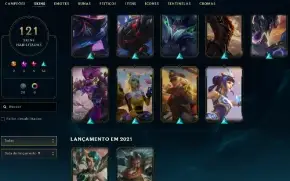 Unranked com TODOS os champs e 121 Skins + 1200 RP