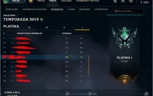 CONTA PLATINA 1 LOL 15 SKINS 48 CHAMPS