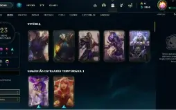 CONTA GOLD IV DE LEAGUE OF LEGENDS COM 5 SKINS VITORIOSAS