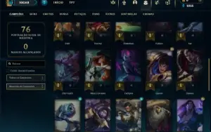 Unranked com 40 Champs e 9 Skins + 2 Fragmentos