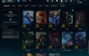 Unranked com 40 Champs e 9 Skins + 2 Fragmentos