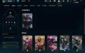 Unranked com 40 Champs e 9 Skins + 2 Fragmentos