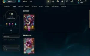 Unranked com 45 Champs e 18 Skins ( SUP / ADC )