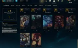 Unranked com 45 Champs e 18 Skins ( SUP / ADC )
