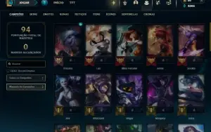 Unranked com 45 Champs e 18 Skins ( SUP / ADC )