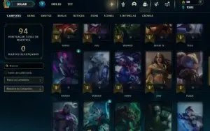 Unranked com 45 Champs e 18 Skins ( SUP / ADC )