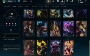 Unranked com 45 Champs e 18 Skins ( SUP / ADC )