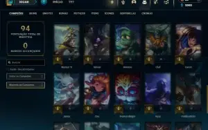 Unranked com 45 Champs e 18 Skins ( SUP / ADC )