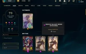 Platina 2 com 105 Champs e 79 Skins + Ryze Triunfante