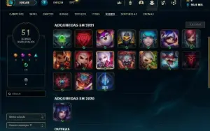 Mestre com 26 Champs e 2 Skins + 11 Fragmentos