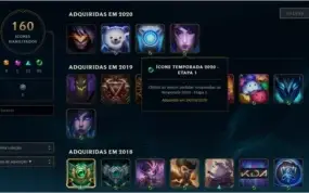 Conta Platina, várias skins, ícones e alta taxa de Win Rate.