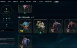 Conta Platina, várias skins, ícones e alta taxa de Win Rate.