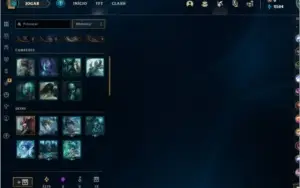conta mestre com 80 champions, 13 skins, e hextec sobrando