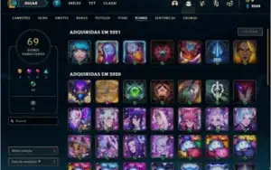 conta mestre com 80 champions, 13 skins, e hextec sobrando