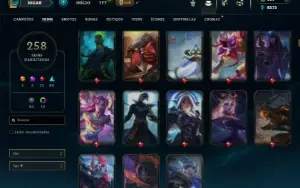 Unranked com TODOS os champs e 258 Skins + 7 Vitoriosas