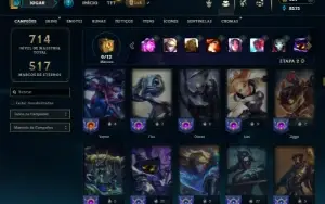 Unranked com TODOS os champs e 258 Skins + 7 Vitoriosas
